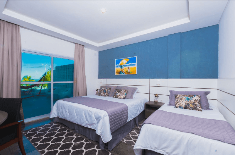 quarto suite vista mar com sacada - hotel villareal guaratuba