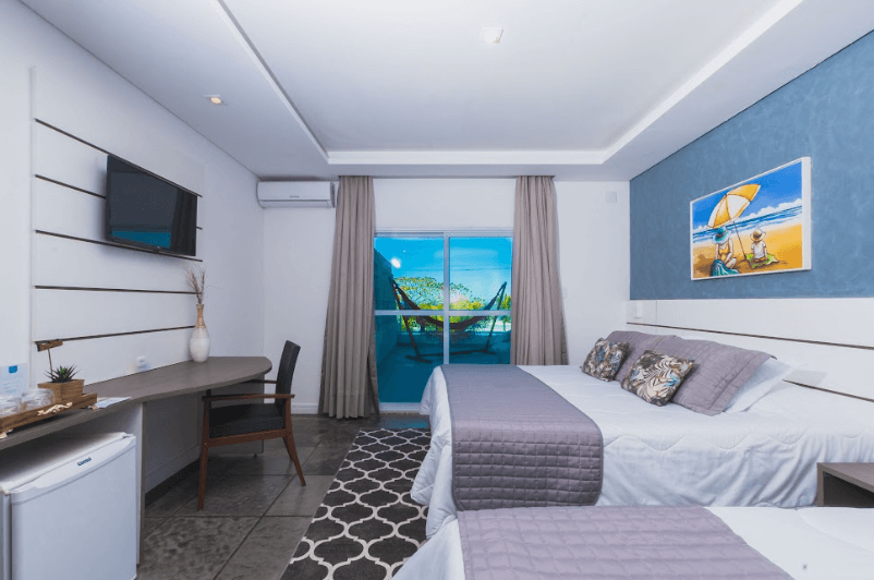 quarto suite vista mar com sacada - hotel villareal guaratuba